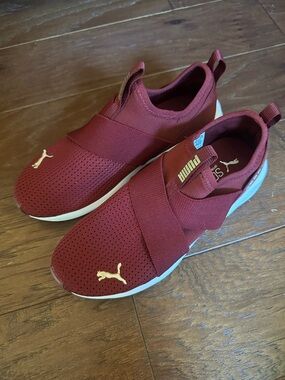 Puma Slip-On Athletic Shoes in Intense Red
